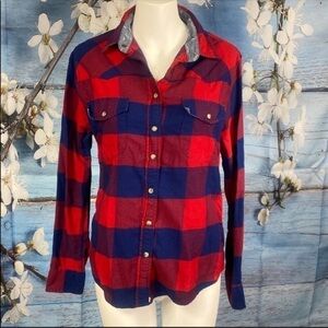 JACHS Girlfriend BEA Flannel Shirt Snap Front